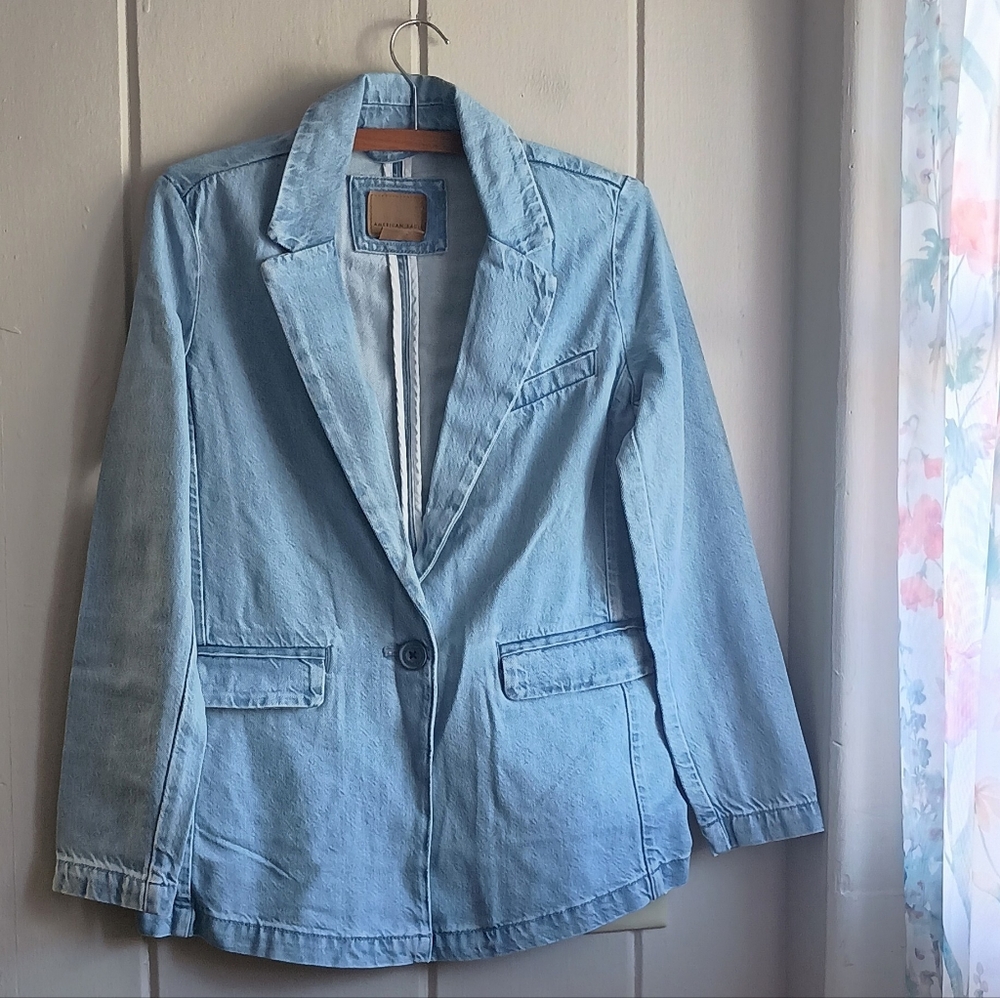American Eagle Denim Blazer